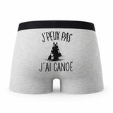 Caleçon Canoe - Humour Boxer Gris Idée Cadeau Passion