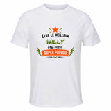 Maillot de Sport Homme Meilleur Willy Super Pouvoir Cadeau Anniversaire Noël Fête des Pères T-Shirt Respirant Polyester