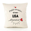 Housse de Coussin Premium Lisa d'amour - Coton Canvas Fairtrade Beige Idée Cadeau Décoration Canapé 40x40