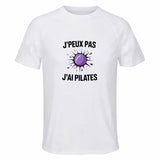 Maillot de Sport Homme Pilates J'peux Pas - T-Shirt Respirant Polyester Manches Courtes - Cadeau Sportif Anniversaire Noël Fête des Pères