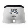Caleçon Leopold Un Super Collègue - Humour Boxer Gris Idée Cadeau