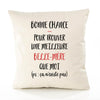 Housse de Coussin Premium Belle-Mère ça n'existe Pas - Coton Canvas Fairtrade Beige Idée Cadeau Décoration Canapé