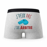 Caleçon Arbitre - Humour Boxer Gris Idée Cadeau Passion