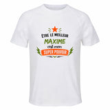 Maillot de Sport Homme Meilleur Maxime Super Pouvoir Cadeau Anniversaire Noël Fête des Pères T-Shirt Respirant Polyester