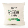 Housse de Coussin Premium Merci Paysagiste Inoubliable Femme - Coton Canvas Fairtrade Beige Idée Cadeau Décoration Canapé