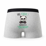 Caleçon Gilbert Pas Touche Panda - Humour Boxer Gris Idée Cadeau