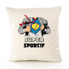 Housse de Coussin Premium Super Sportif - Coton Canvas Fairtrade Beige Idée Cadeau Décoration Canapé
