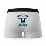 Caleçon Parrain Patron - Humour Boxer Gris Idée Cadeau Fête des Pères