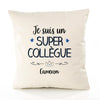 Housse de Coussin Premium Cameron Un Super Collègue - Coton Canvas Fairtrade Beige Idée Cadeau Décoration Canapé