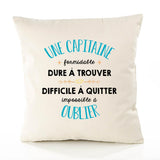 Housse de Coussin Premium Une Capitaine Formidable - Coton Canvas Fairtrade Beige Idée Cadeau Décoration Canapé