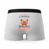 Caleçon Le Maitre De Stage Caractère de Cochon - Humour Boxer Gris Idée Cadeau