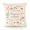 Housse de Coussin Femme Maryvonne d'amour Motif Floral déco Salon canapé Chambre Cadeau Femme Anniversaire noël Coussin décoratif Motif Floral