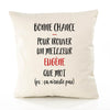 Housse de Coussin Premium Eugène ça n'existe Pas Homme - Coton Canvas Fairtrade Beige Idée Cadeau Décoration Canapé