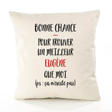 Housse de Coussin Premium Eugène ça n'existe Pas Homme - Coton Canvas Fairtrade Beige Idée Cadeau Décoration Canapé
