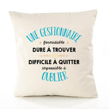 Housse de Coussin Premium Une Gestionnaire Formidable - Coton Canvas Fairtrade Beige Idée Cadeau Décoration Canapé