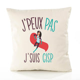 Housse de Coussin Premium cisp Version Blanc - Coton Canvas Fairtrade Beige Idée Cadeau Décoration Canapé