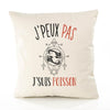 Housse de Coussin Premium Signe Poisson Version Blanc - Coton Canvas Fairtrade Beige Idée Cadeau Décoration Canapé