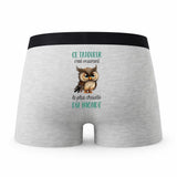 Caleçon Ce Tatoueur Le Plus Chouette - Humour Boxer Gris Idée Cadeau