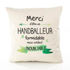 Housse de Coussin Premium Merci Handballeur Inoubliable - Coton Canvas Fairtrade Beige Idée Cadeau Décoration Canapé