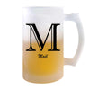 Verre à Bière Maël Lettre Chic | Chope de Bière Pinte | Idée Cadeau Prénom Anniversaire Papa Collègue Départ Retraite Noël