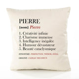 Housse de Coussin Premium Pierre Définition - Coton Canvas Fairtrade Beige Idée Cadeau Décoration Canapé