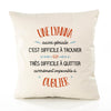Housse de Coussin Premium Une Lyanna Aussi géniale - Coton Canvas Fairtrade Beige Idée Cadeau Décoration Canapé