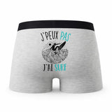 Caleçon Surf - Humour Boxer Gris Idée Cadeau Passion