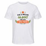 Maillot de Sport Homme Meilleur Gilbert Super Pouvoir Cadeau Anniversaire Noël Fête des Pères T-Shirt Respirant Polyester