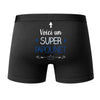 Caleçon Papounet Super - Dos - Humour Boxer Coton Motif Métier Idée Cadeau Anniversaire Noël Homme