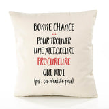Housse de Coussin Premium Procureure n'existe Pas - Coton Canvas Fairtrade Beige Idée Cadeau Décoration Canapé