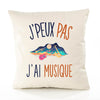 Housse de Coussin Premium Musique Version Blanc - Coton Canvas Fairtrade Beige Idée Cadeau Décoration Canapé