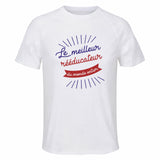 Maillot de Sport Homme Reeducateur Meilleur Monde - T-Shirt Respirant Polyester Manches Courtes - Cadeau Sportif Anniversaire Noël Fête des Pères