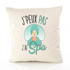 Housse de Coussin Premium Spa Version Blanc - Coton Canvas Fairtrade Beige Idée Cadeau Décoration Canapé