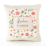 Housse de Coussin Femme Loulou d'amour Motif Floral déco Salon canapé Chambre Cadeau Femme Anniversaire noël Coussin décoratif Motif Floral