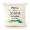 Housse de Coussin Premium Merci Soudeur Inoubliable - Coton Canvas Fairtrade Beige Idée Cadeau Décoration Canapé