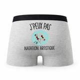 Caleçon Natation Artistique - Humour Boxer Gris Idée Cadeau Passion