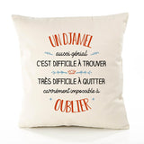 Housse de Coussin Premium Un Djamel Aussi génial - Coton Canvas Fairtrade Beige Idée Cadeau Décoration Canapé