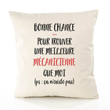 Housse de Coussin Premium Mécanicienne ça n'existe Pas - Coton Canvas Fairtrade Beige Idée Cadeau Décoration Canapé