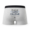 Caleçon Teo Un Super Collègue - Humour Boxer Gris Idée Cadeau