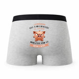 Caleçon La Dresseuse Caractère de Cochon - Humour Boxer Gris Idée Cadeau