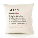 Housse de Coussin Premium Allan Définition - Coton Canvas Fairtrade Beige Idée Cadeau Décoration Canapé