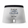Caleçon Jean - Loup Un Super Collègue - Humour Boxer Gris Idée Cadeau