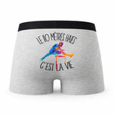 Caleçon 110 Metres Haies - Humour Boxer Gris Passion Idée Cadeau