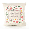 Housse de Coussin Femme Grandma d'amour Motif Floral déco Salon canapé Chambre Cadeau Femme Anniversaire noël Coussin décoratif Motif Floral