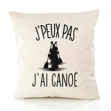 Housse de Coussin Premium Canoe Version Blanc - Coton Canvas Fairtrade Beige Idée Cadeau Décoration Canapé