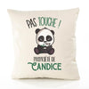 Housse de Coussin Premium Candice Pas Touche Panda - Coton Canvas Fairtrade Beige Idée Cadeau Décoration Canapé 40x40
