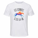 Maillot de Sport Homme Courses Hippiques C'est La Vie - T-Shirt Respirant Polyester Manches Courtes - Cadeau Sportif Anniversaire Noël Fête des Pères