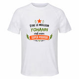 Maillot de Sport Homme Meilleur Yohann Super Pouvoir Cadeau Anniversaire Noël Fête des Pères T-Shirt Respirant Polyester