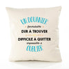Housse de Coussin Premium Un Douanier Formidable - Coton Canvas Fairtrade Beige Idée Cadeau Décoration Canapé