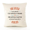 Housse de Coussin Premium Une Louisa Aussi géniale - Coton Canvas Fairtrade Beige Idée Cadeau Décoration Canapé